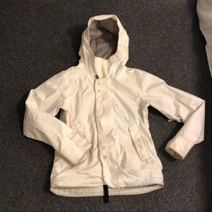 White Burton Jet Set Snowboarding Jacket Large
